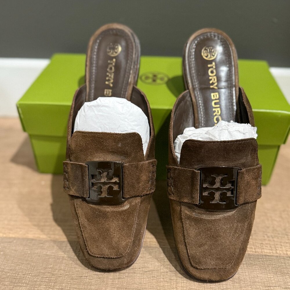 EUC | Tory Burch | Suede Chocolate Brown Mules | $100 - Picture 3 of 8